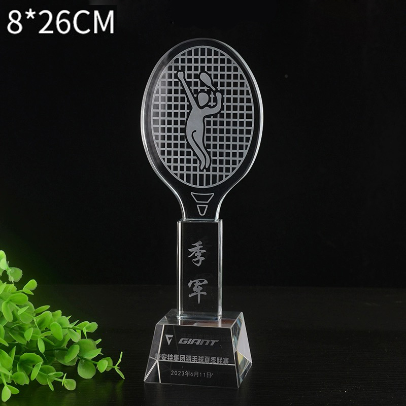 Badminton Logo - 커스텀 크리스탈 트로피, 배드민턴 테니스 대회,