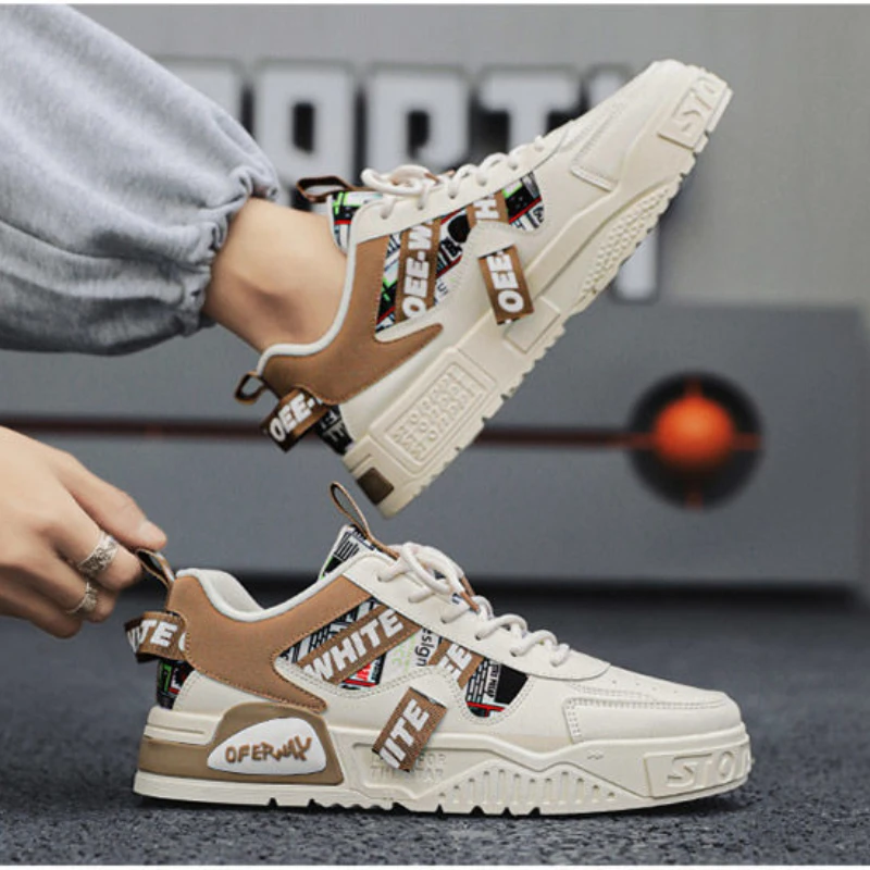 캐주얼 패션 가죽 스니커즈 새로운 스케이트 보드 남성  - Badminton Shoes 리뷰 및 가격