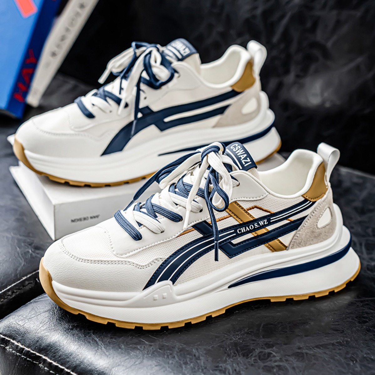새로운 남성용 통기성 두꺼운 밑창 스니커즈 부드러운 밑 - Badminton Shoes 리뷰 및 가격