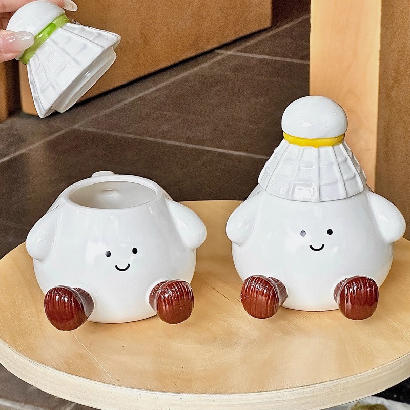 뚜껑이 있는 귀여운 배드민턴 물컵, 세라믹 머그컵, 언 - Badminton Cup 리뷰 및 가격